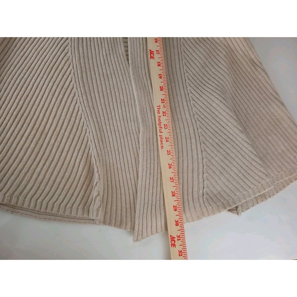 New York & Company Women's Beige Stripe Knit Open Front Cardigan sz L - Picture 5 of 9